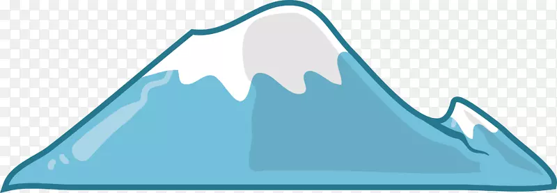 雪山卡通画-卡通蓝色雪山顶