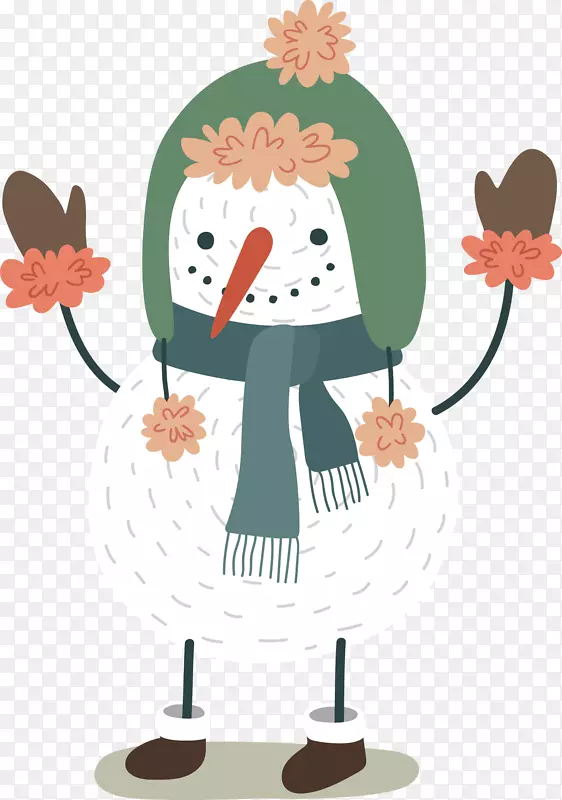 雪人插图-可爱雪人