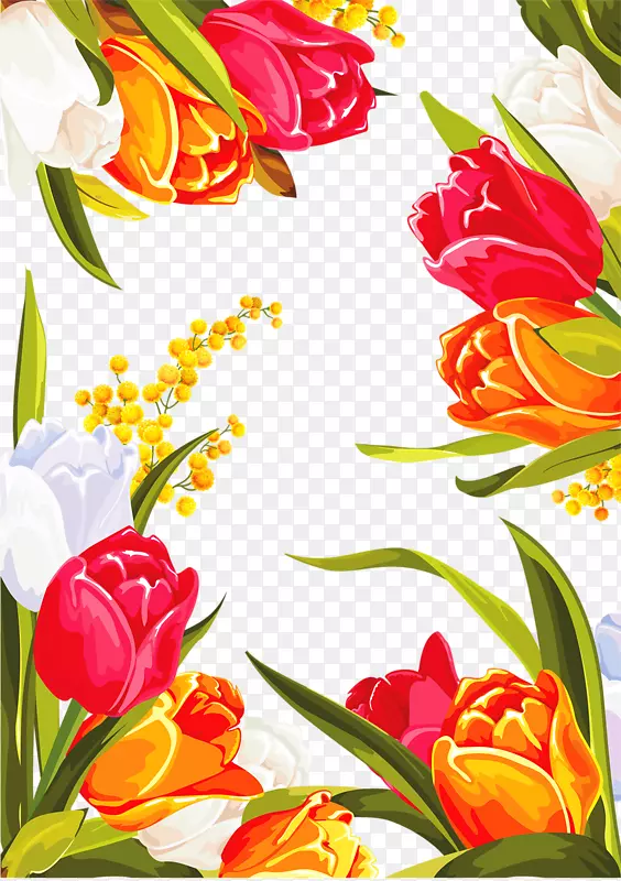 花卉设计平面设计剪贴画手绘郁金香
