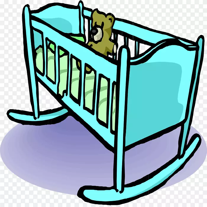 婴儿床摇篮剪贴画-婴儿用品剪贴画