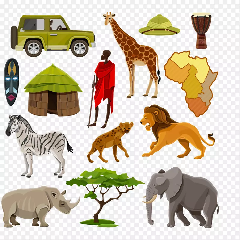 非洲河马偶像-非洲卡通动物