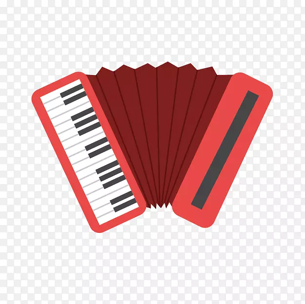 音乐键盘手风琴乐器卡通红色手风琴