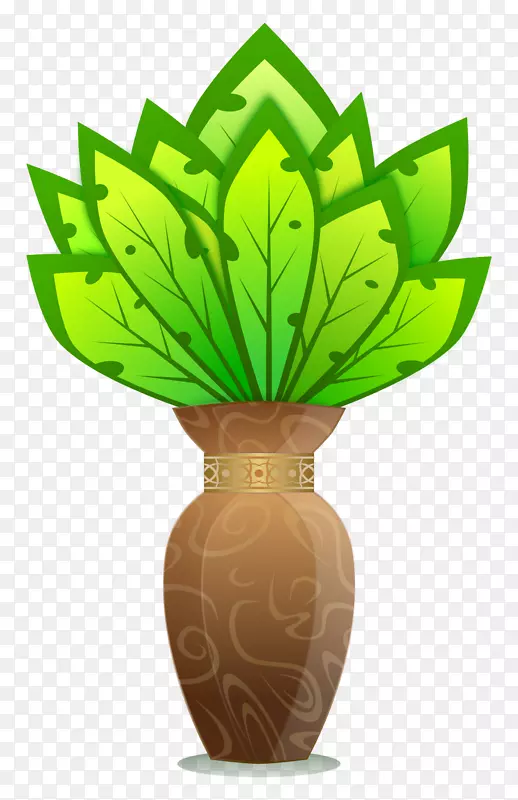 室内植物花瓶剪贴画-植物剪贴画