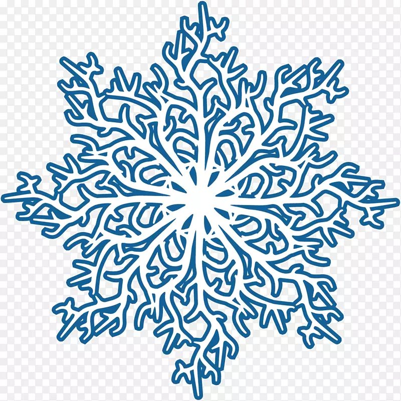 雪花-蓝色冬季雪花创意