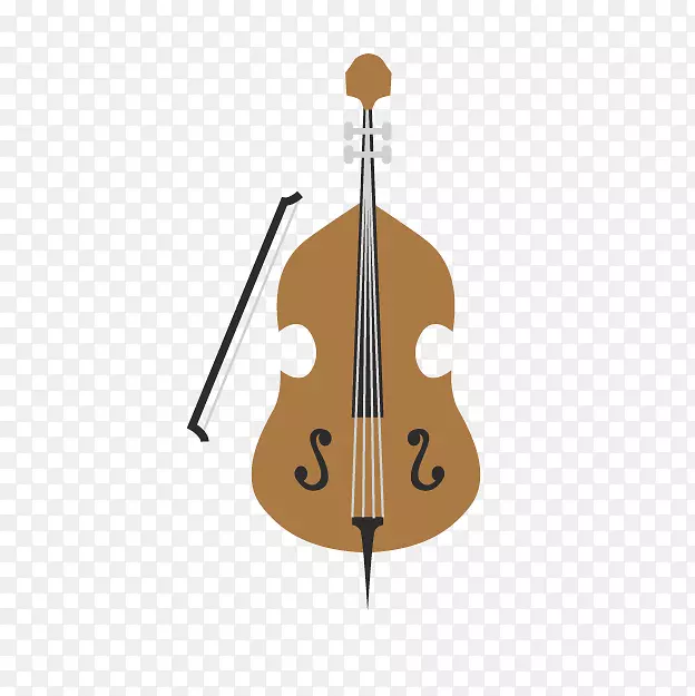 低音小提琴中提琴大提琴卡通棕色小提琴