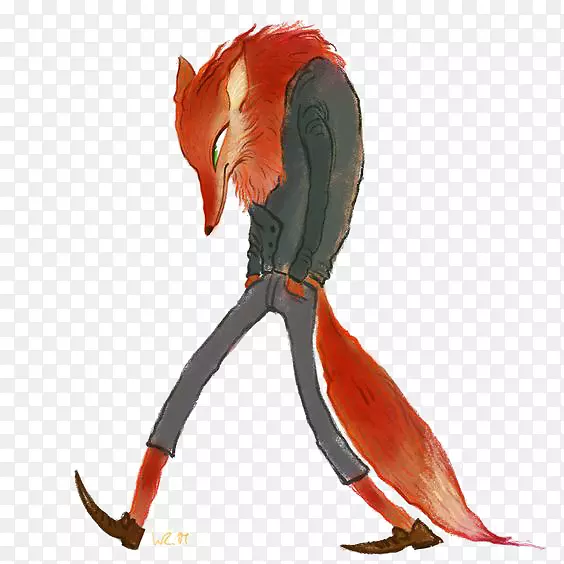 卡通画插图-狐狸