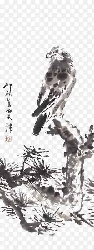 u6c34u58a8u753bu9e70水墨画-墨鹰装饰留下的材料