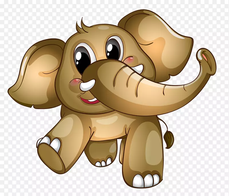 大象卡通插图-可爱的小象
