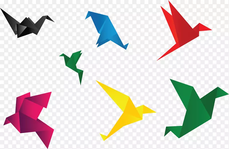 鹤鸟纸折纸图标-折纸机，纸鹤，彩色纸鹤