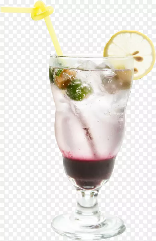 果汁spritzer鸡尾酒装饰柠檬水-蓝莓泡泡饮料