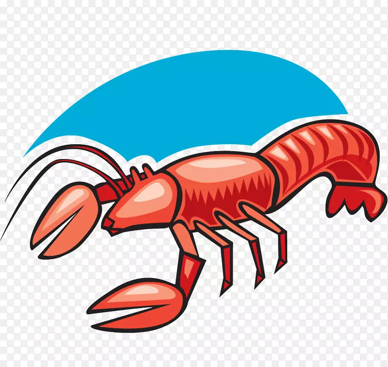 棕榈尾虾夹艺术-卡通龙虾