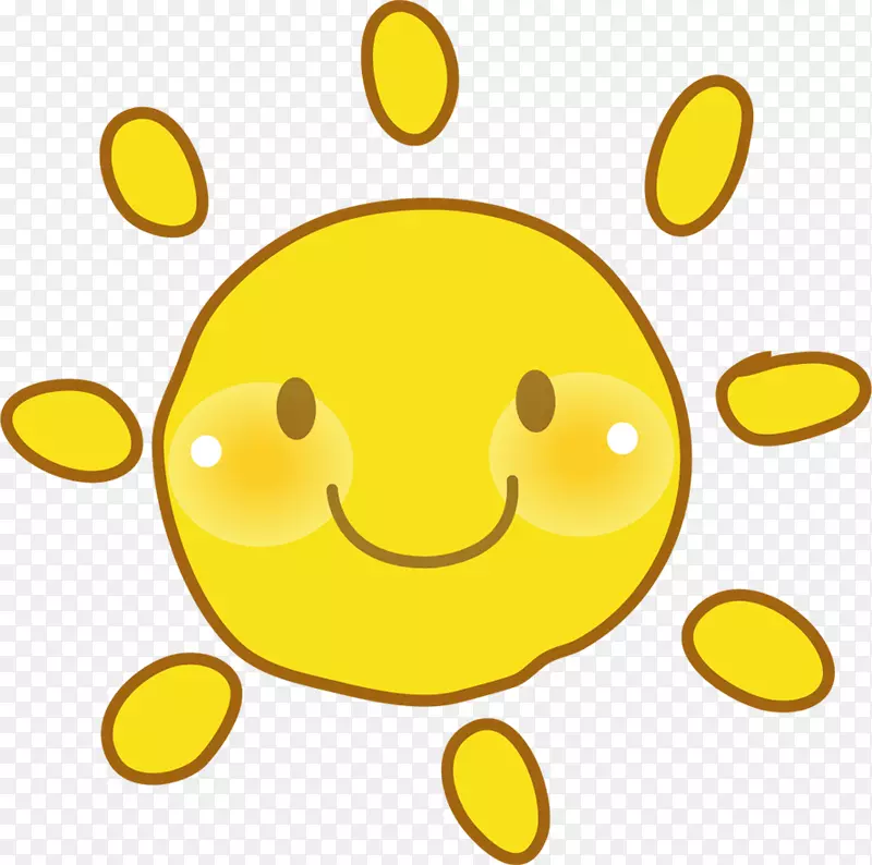 笑脸图标-手绘黄色笑脸太阳
