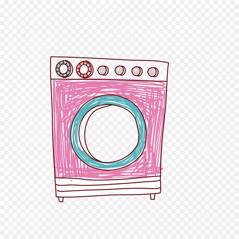 洗衣机烘干机图解.红色洗衣机插图