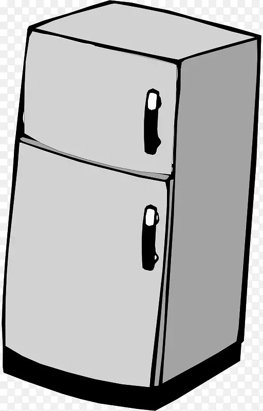 冰箱康吉拉多剪贴画卡通灰色冰箱