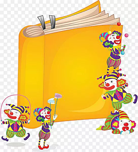 纸制小丑马戏团插图卡通小丑表演