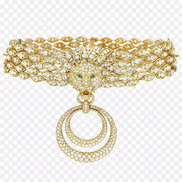 耳环珠宝，面包车和Arpels珠宝设计宝石项链