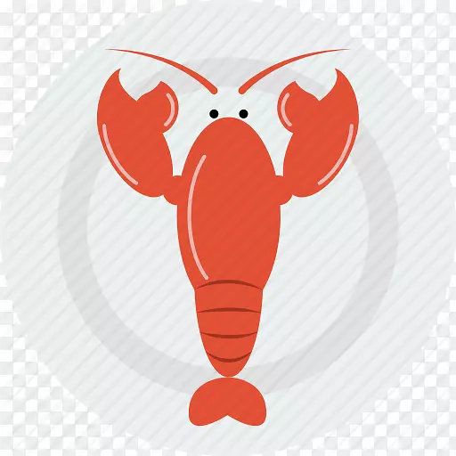 龙虾海鲜图标-卡通龙虾