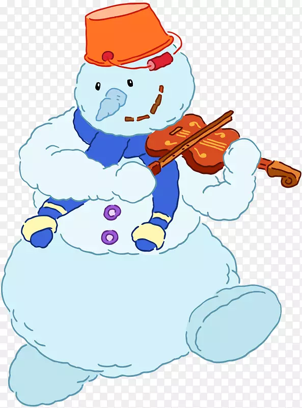 圣诞老人雪人小提琴乐器-竖琴雪人