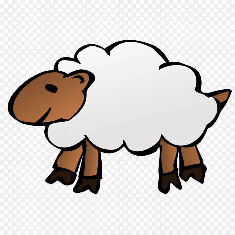 黑羊剪贴画-简单的羊剪贴画