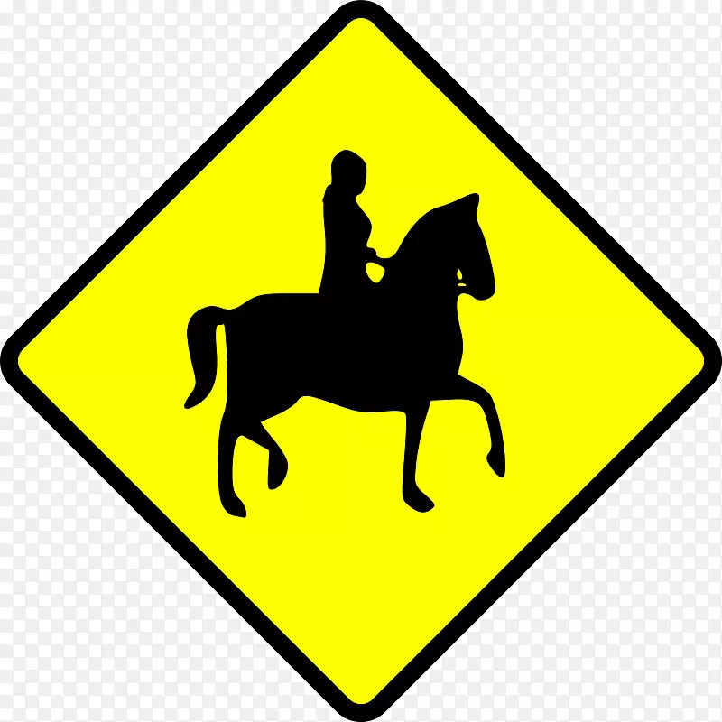 马术骑术行人过路警告标志剪贴画骑术