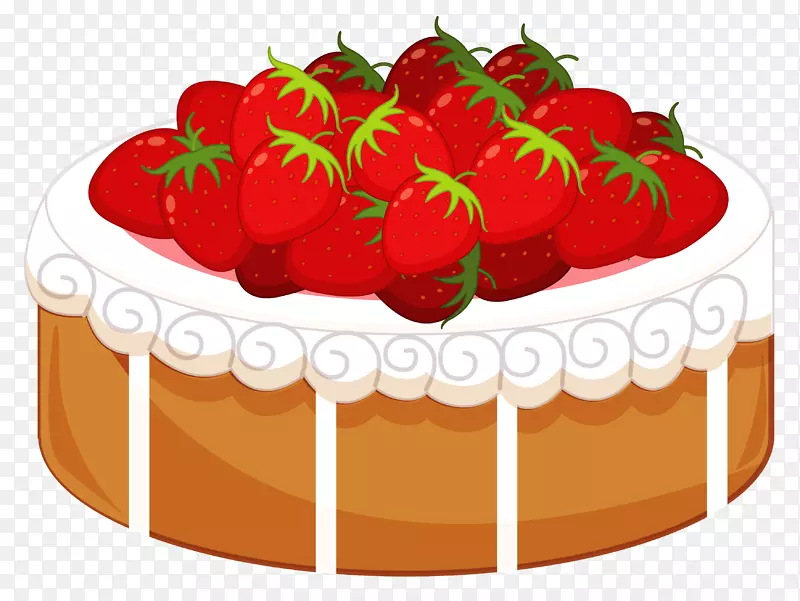 草莓奶油蛋糕，短蛋糕，生日蛋糕，红色天鹅绒蛋糕-蛋糕剪贴件