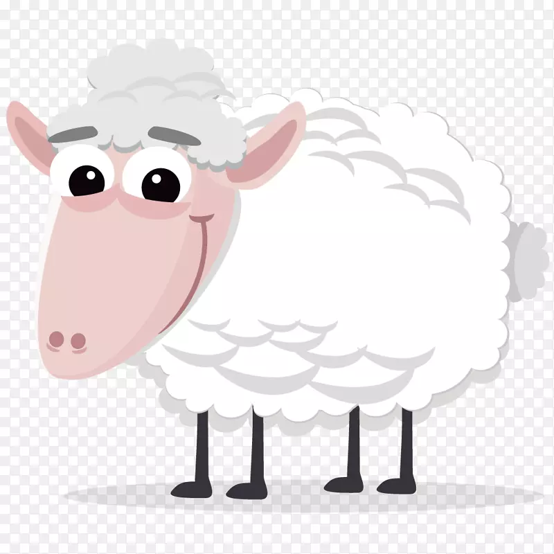 绵羊卡通公共领域剪贴画-简单的羊剪贴画