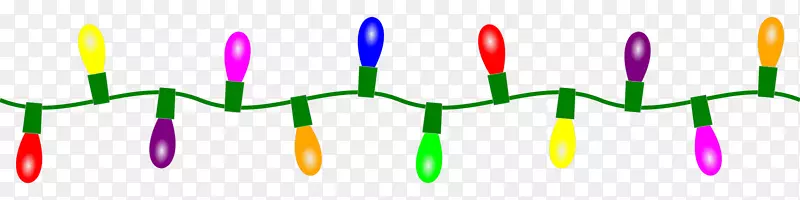 圣诞节灯白炽灯泡夹艺术色串剪