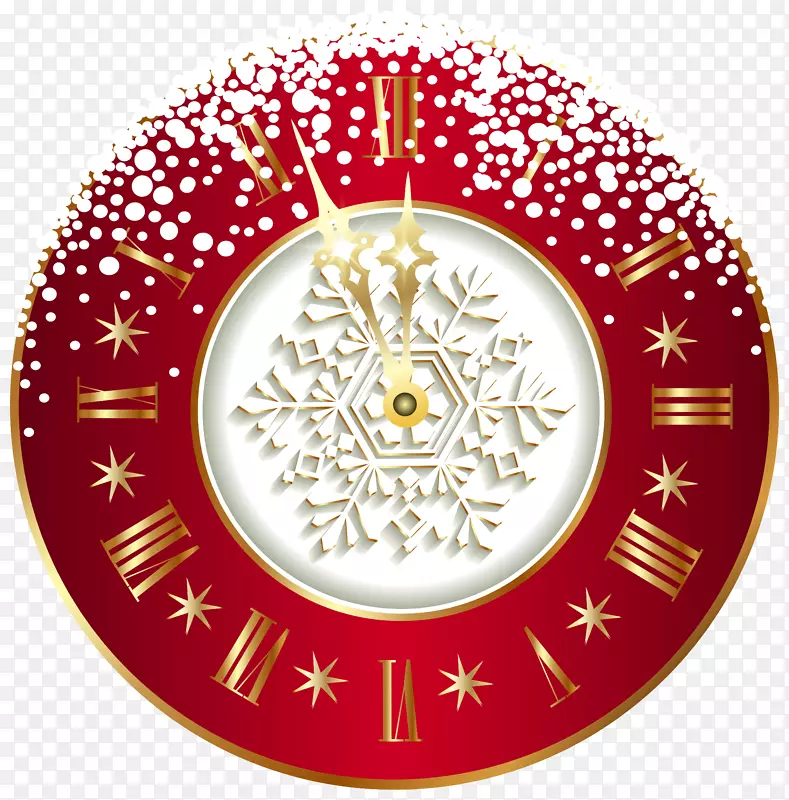 新年祝福快乐-圣诞时钟剪贴画