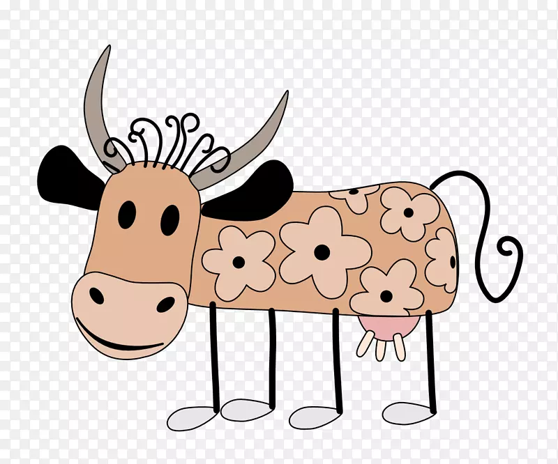牛年剪纸艺术-可爱的卡通牛