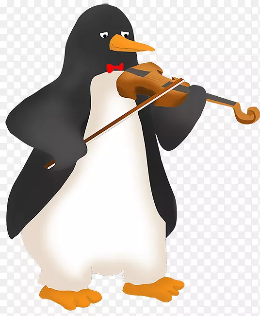 企鹅新年祝福剪贴画-中提琴演奏者剪贴画