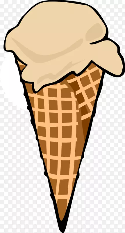 冰淇淋筒圣代巧克力冰淇淋-快餐形象