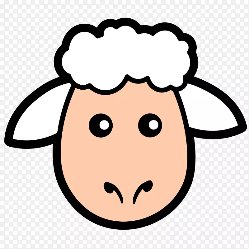 羊羊肉脸剪贴画.简单的羊剪贴画