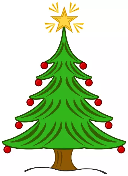 圣诞树剪贴画-明星树剪贴画