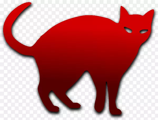 黑猫红夹艺术-红猫剪贴画
