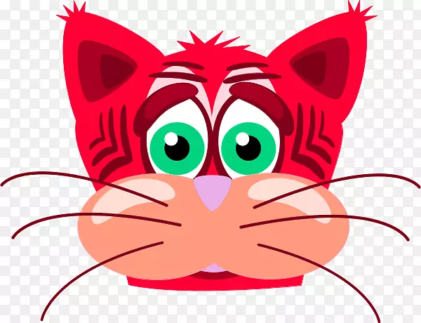 猫虎夹艺术-红猫剪贴画