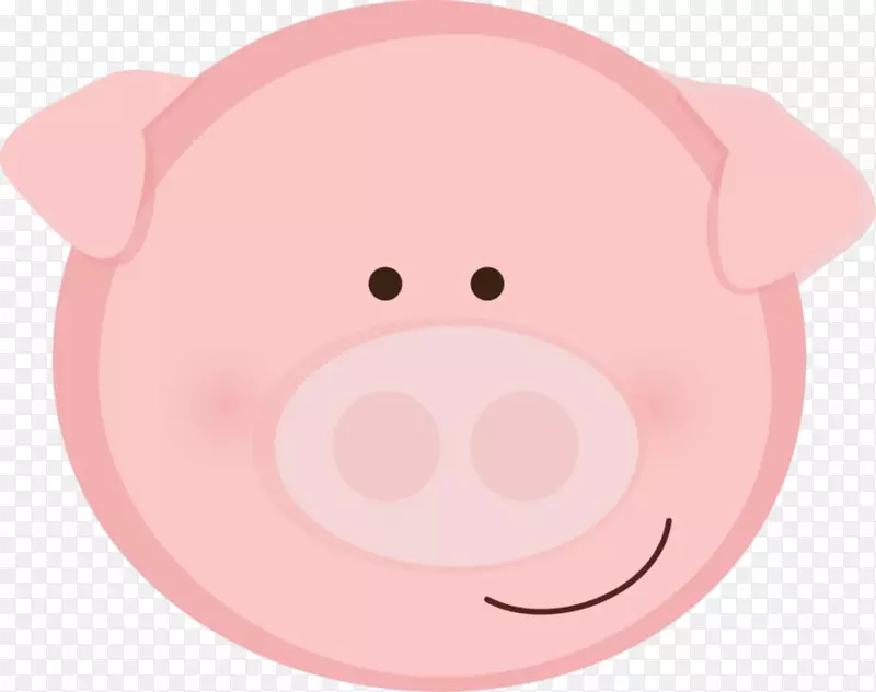 猪嘴鼻卡通插图-漂亮的猪剪贴画
