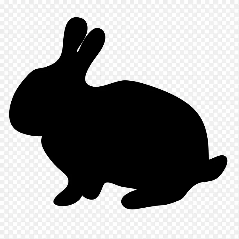 复活节兔子剪影兔剪贴画-兔子剪影剪贴画
