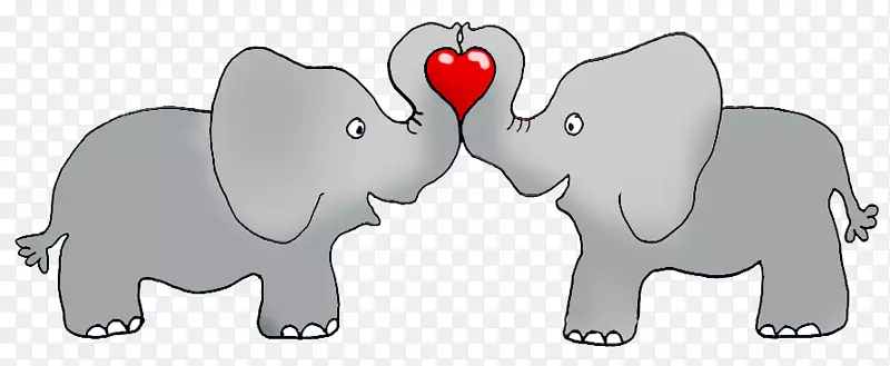 情人节大象心脏贺卡剪贴画-情人节大象剪贴画