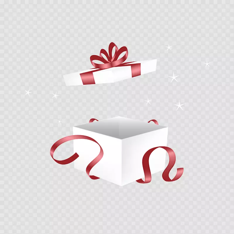 礼品装饰盒-打开白色礼品盒图