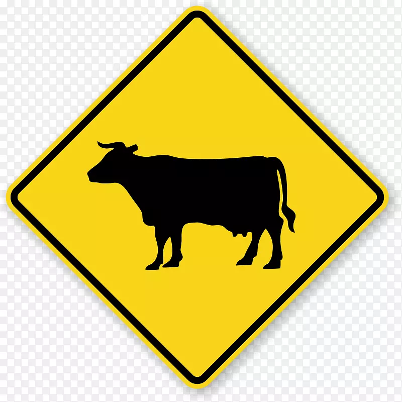 牛羊水牛交通标志警告标志-牛像