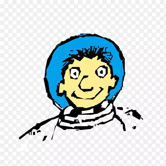 宇航员图标-蓝色头发的宇航员