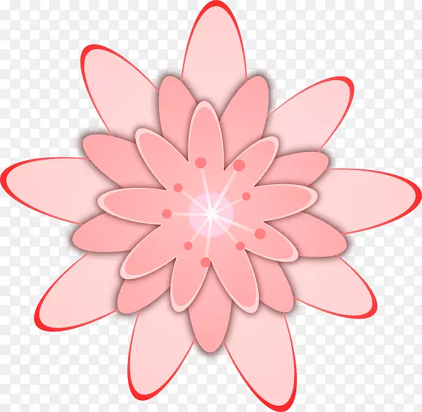 粉红花卉剪贴画-大花剪贴画