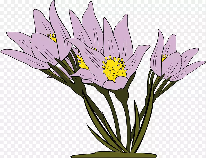 花卉动画剪贴画-海葵插花