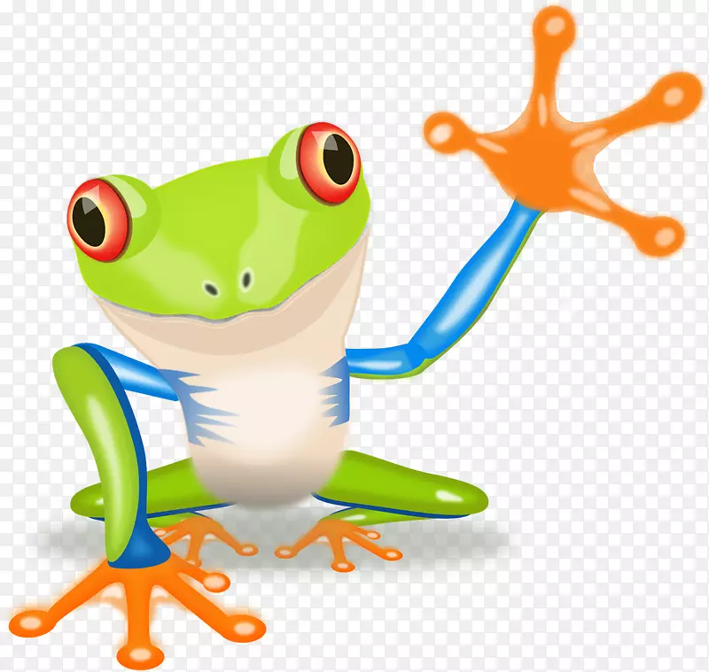 红眼树蛙澳大利亚绿色树蛙剪贴画-卡通青蛙
