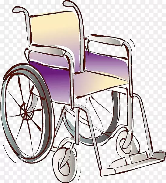 轮椅坐手绘轮椅