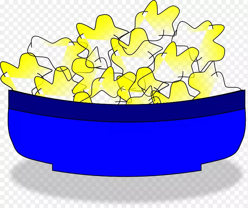 爆米花碗免费内容剪贴画-一碗蓝色爆米花