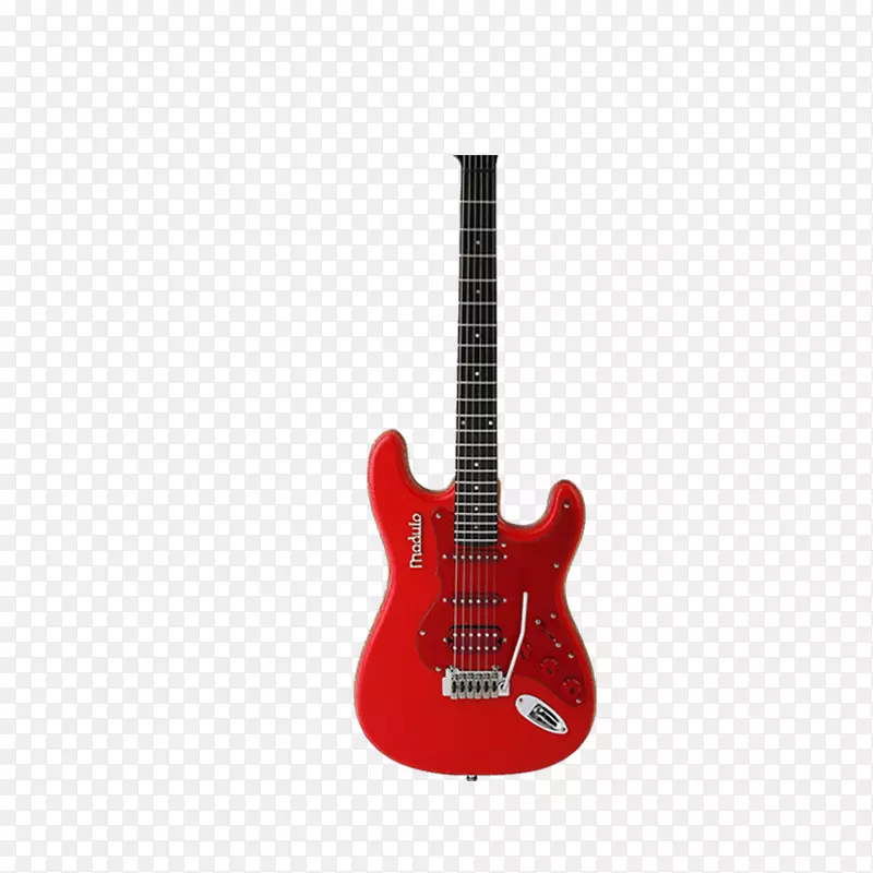 挡泥板精密低音挡泥板乐器公司Squier-红色吉他