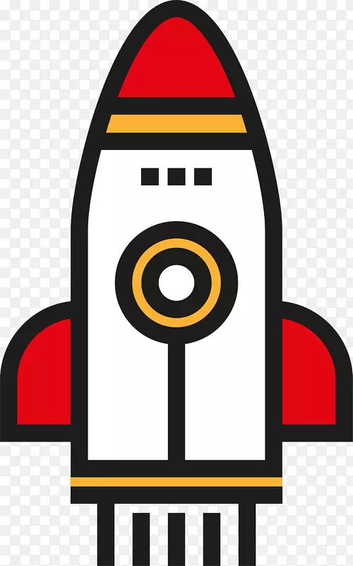 火箭航天器运输图标-红色火箭