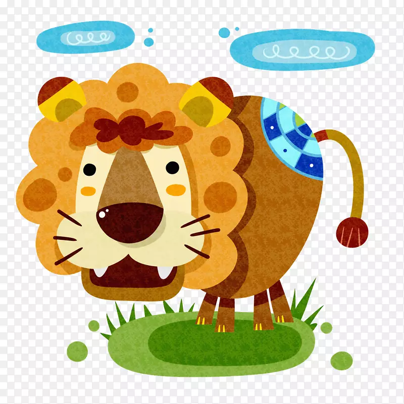 狮子虎夹艺术-卡通版狮子