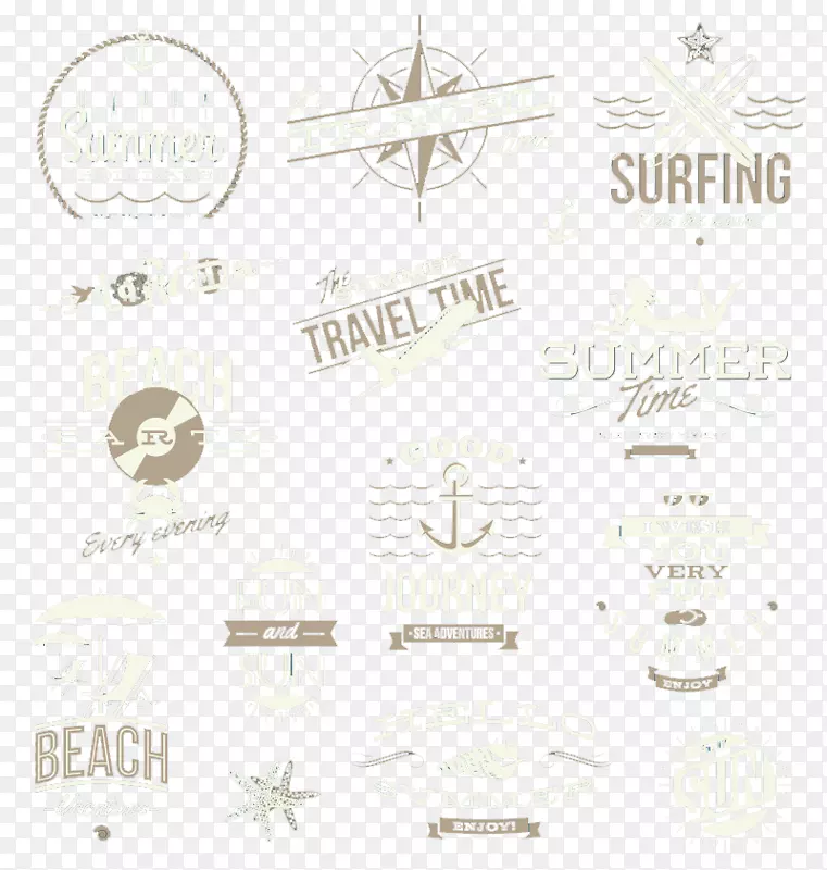 标志图标-夏季海滩标志载体材料